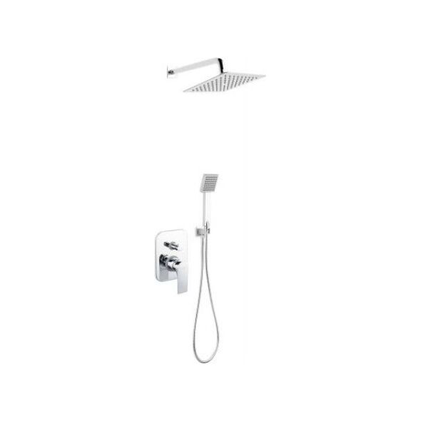 Zestaw prysznicowy Ferro Zestaw natryskowy ALGEO SQUARE podtynkowy, z baterią, chrom (BAQ7P-SET1-S)