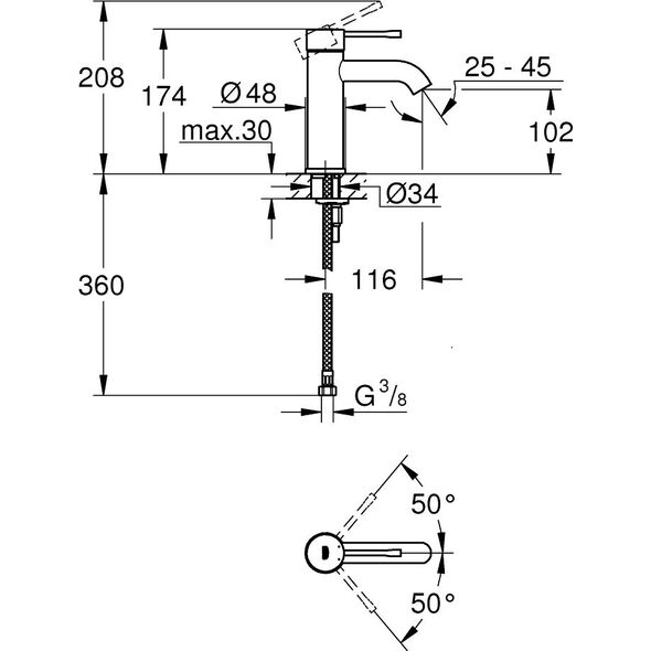 Bateria umywalkowa Grohe Essence stojąca chrom (23590001)
