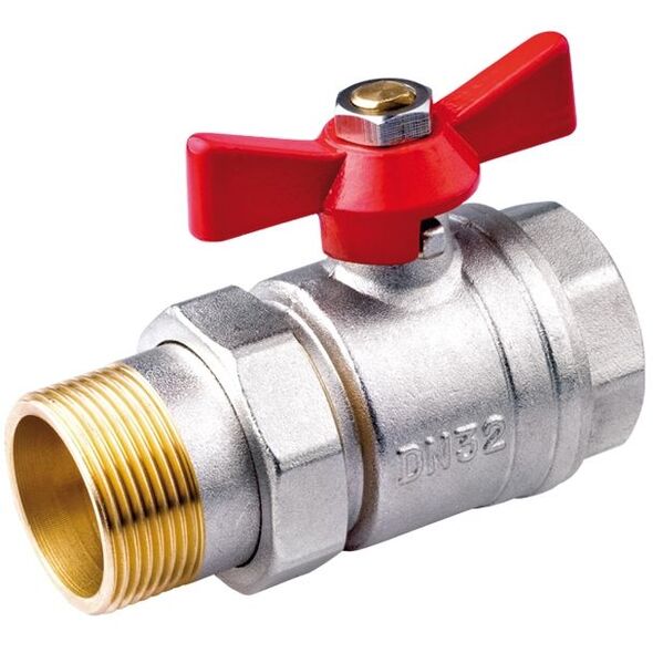 Perfexim Zawór kulowy wodny WZ DN32 ze śrubunkiem motylek wzmocniony PHA-005/SM G1 1/4 WZ PN30 DN32 (00-005-0320-000)