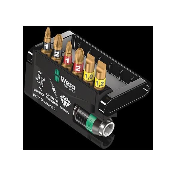 Wera Zestaw Bit-Check 7 Diamond 1 z uchwytem Rapidaptor (05057416001)