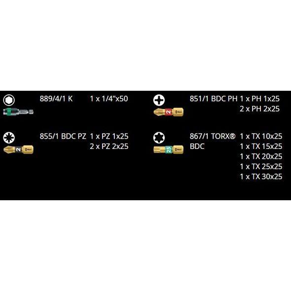 Wera Zestaw Bit-Check 12 Diamond 1z uchwytem Rapidaptor (05057421001)