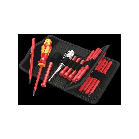 Wera Zestaw kraftform kompakt VDE 18 Universal 1 + rękojeścią Kraftform 817 VDE + próbnik napięcia (05003471001)