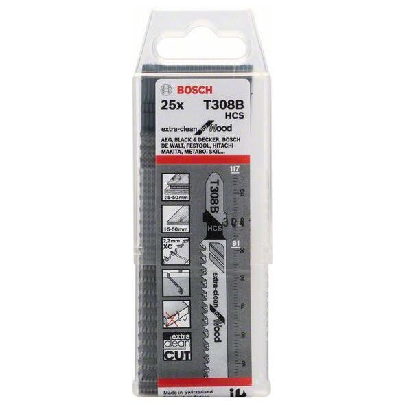 Bosch Ostrze tnące T 308 B do drewna 25szt. (2608663752)