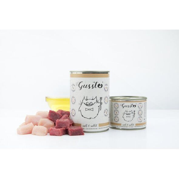 GUSSTO Karma w puszcze dla kota z cielęciną i królikiem Fresh Calf Rabbit 400g