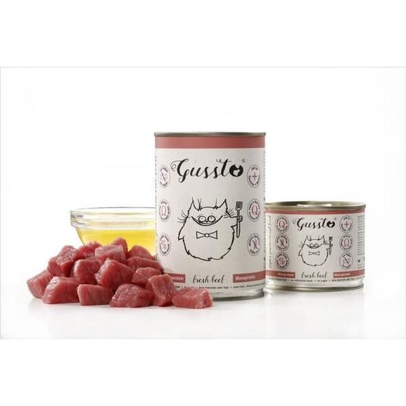 GUSSTO Puszka karmy dla kota z wołowiną Fresh Beef 200g