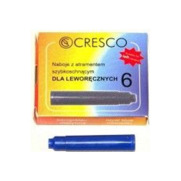 Cresco Naboje do piór niebieskie 6 sztuk dla leworęcznych (274613)