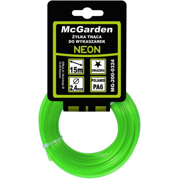 McGarden Żyłka do wykaszarki gwiazdka NEON 2,0mm 15m (MG-200-0320)