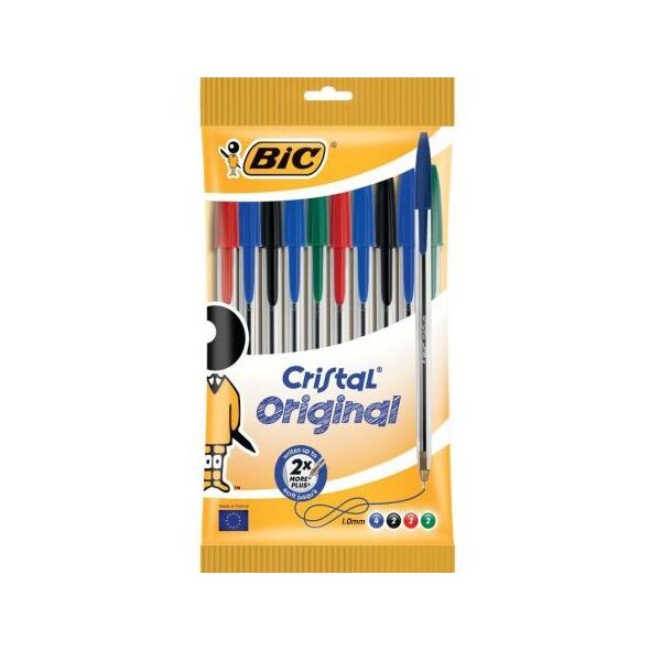 Bic Długopis Cristal Original pounch 10sztuk, mix