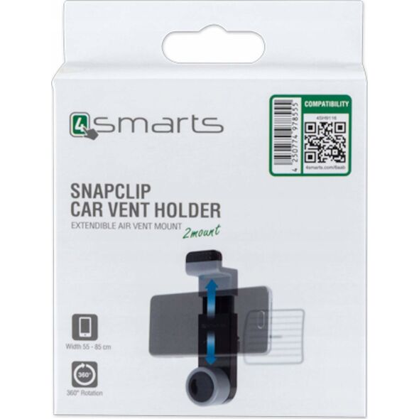 4smarts 4smarts Universal Car Vent Holder Snapclip black - 4SH9116