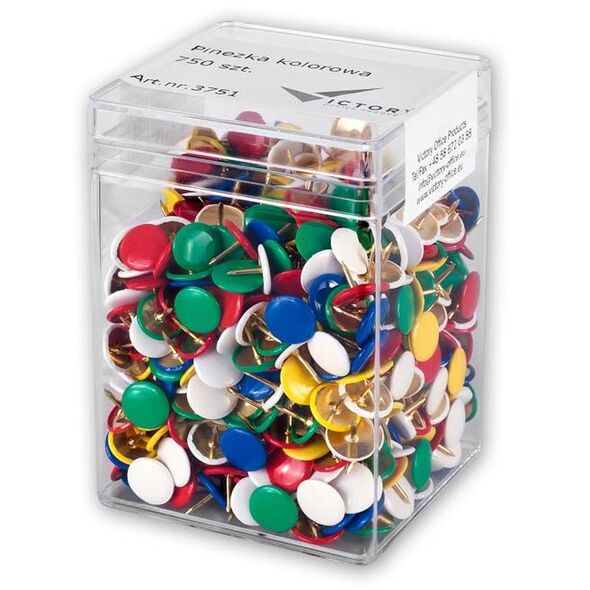Victory Office Product Pinezki kolorowe, 750 sztuk (3751)