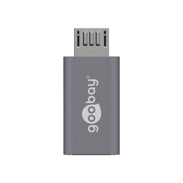 Adapter USB Goobay USB-C - microUSB Szary  (55553)