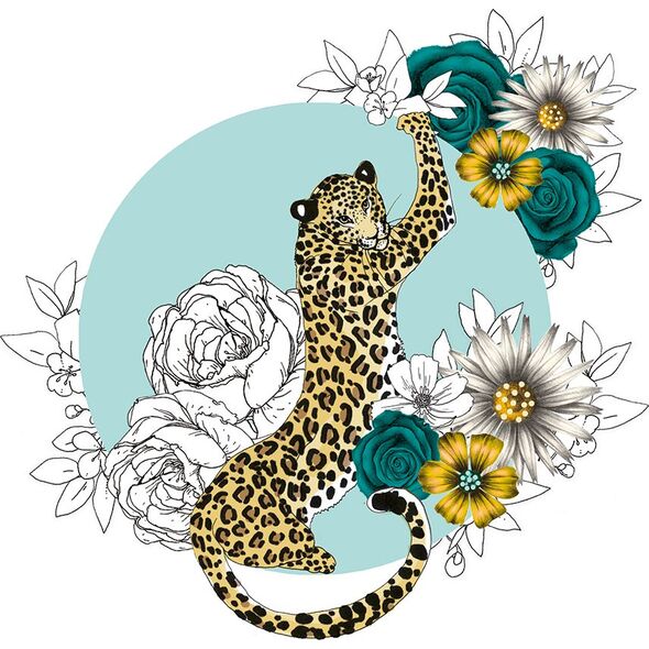 Clear Creation Karnet Swarovski kwadrat Gepard kwiaty (CL1424)