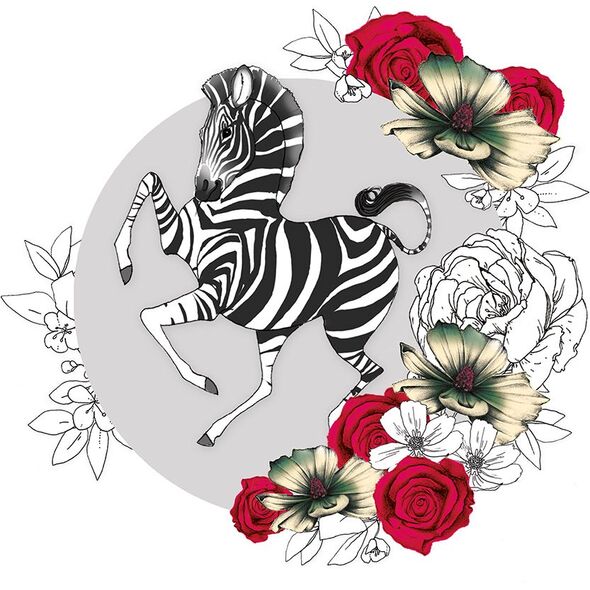 Clear Creation Karnet Swarovski kwadrat Zebra kwiaty (CL1425)