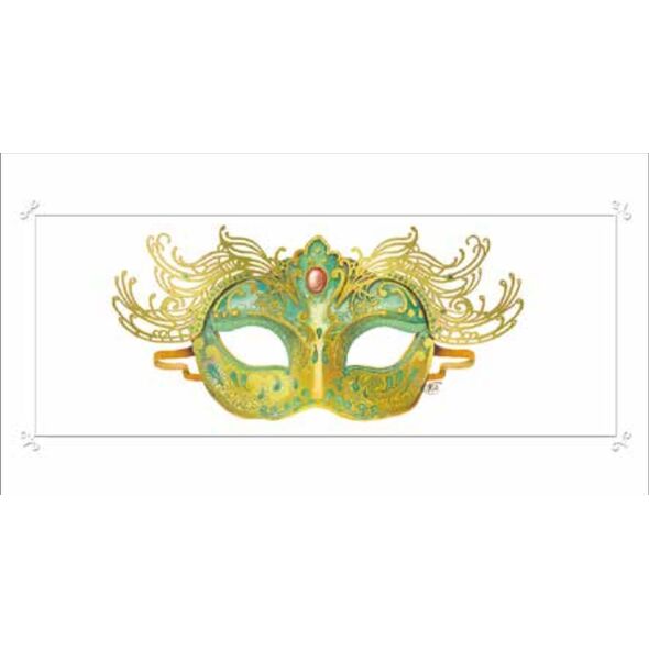 DA VINCI Karnet Maska zielony 12x23 cm + koperta (G06 29A 222)