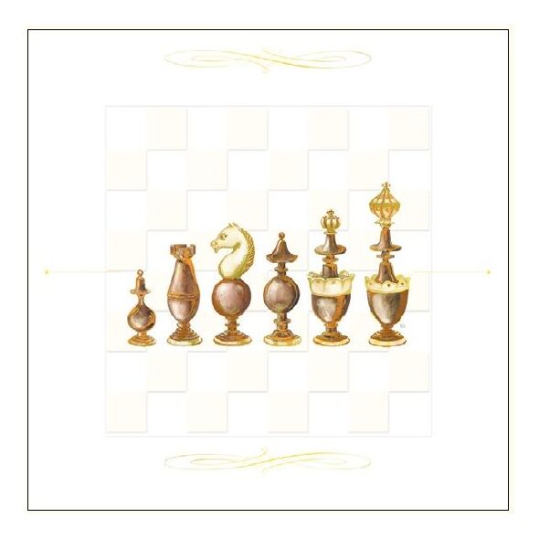 DA VINCI Karnet Szachy drewniane DaVinci 16x16 cm + koperta (G05 41G 039)