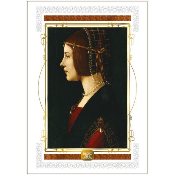 DA VINCI Karnet kobieta z perłami DaVinci 16x23 cm + koperta (B-3J 515 001)
