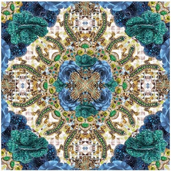 Museums & Galleries Karnet kwadrat Blue Precious Rose z kopertą
