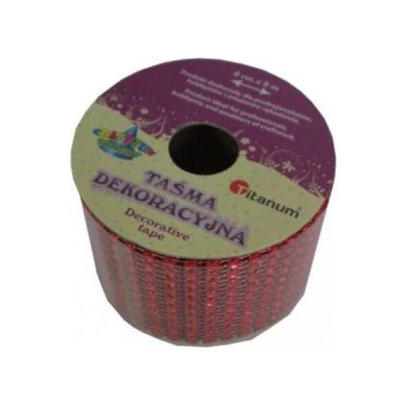 Titanum Wstążka diamentowa 5cmx2m czerwona (PJ512)