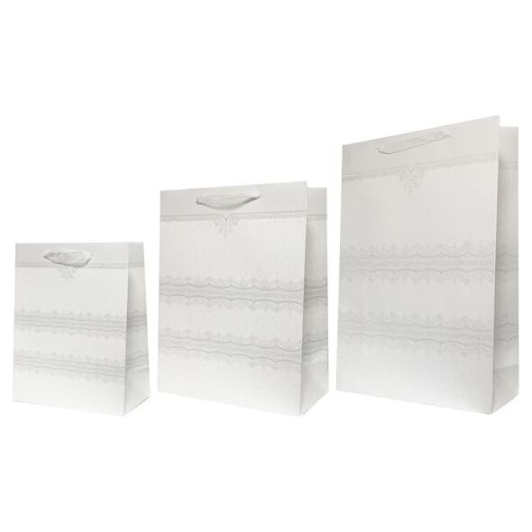 Rozette Torebka Lux max A3 brokat biała 31x48x12