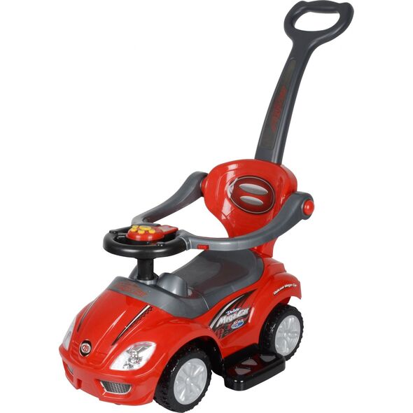 Multistore Jeździk, chodzik, pchacz 3w1 deluxe z panelem muzycznym (382-czerwony)