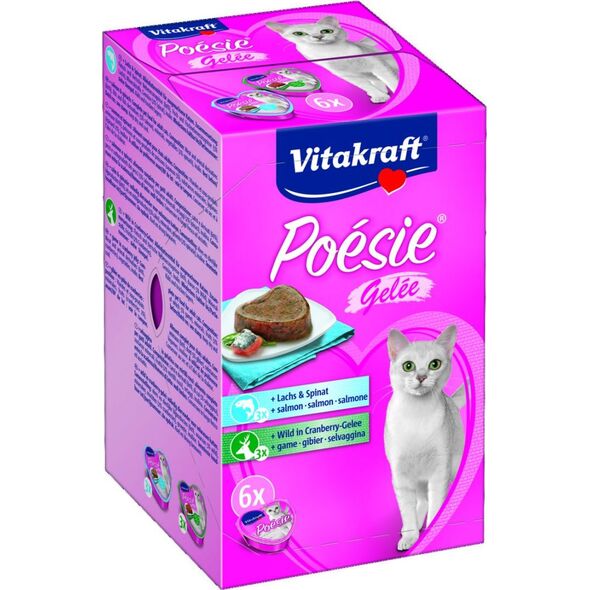Vitakraft VITAKRAFT KOT 85gx6 tacka POESIE GAL MULTIPACK 3xłosoś, 3xdziczyzna + miska