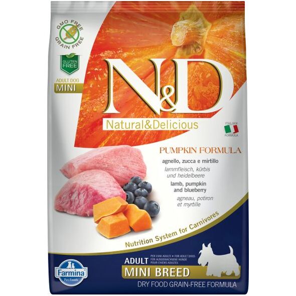 Farmina Pet Foods N&D Grain Free Pumpkin Lamb & Blueberry Adult Mini 2.5kg