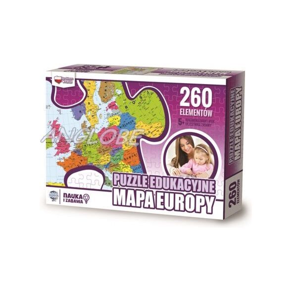 Zachem Puzzle Edukacyjne 260 elementów. Mapa Europy (ZACH0064)