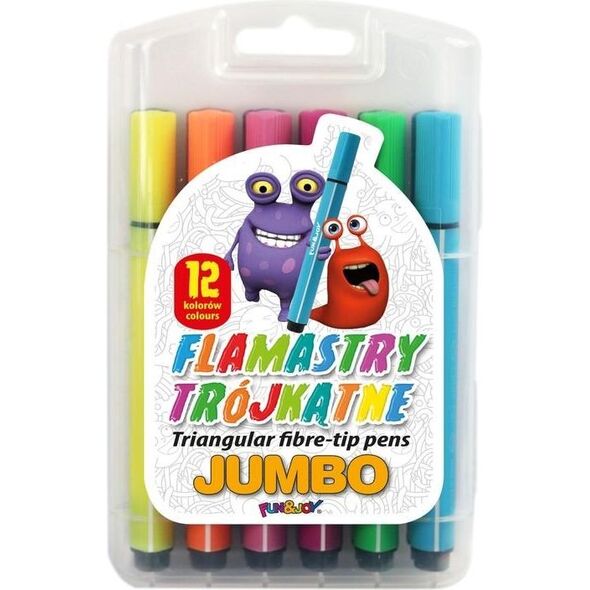 Titanum Flamastry 12 kol.trójkąte jumbo(FJ-204-12)