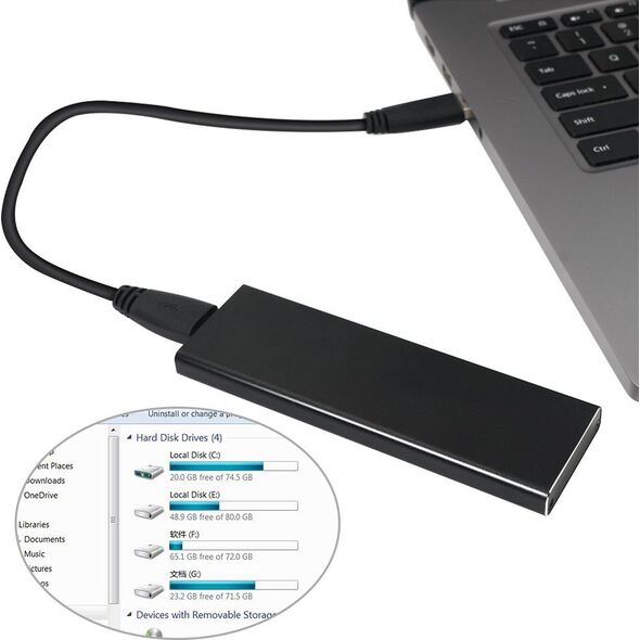 Kieszeń MicroStorage Macbook Air/Pro 12+16pin - USB 3.0 (MSUB2340)