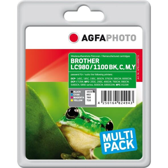 Tusz AgfaPhoto Tusz AGFI980VE / LC980 , LC1100 (Black Cyan Magenta Yellow)