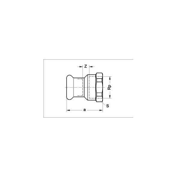 SANHA Purapress mufa przejściowa ZW x GW 18mm x 3/4" (182701834)