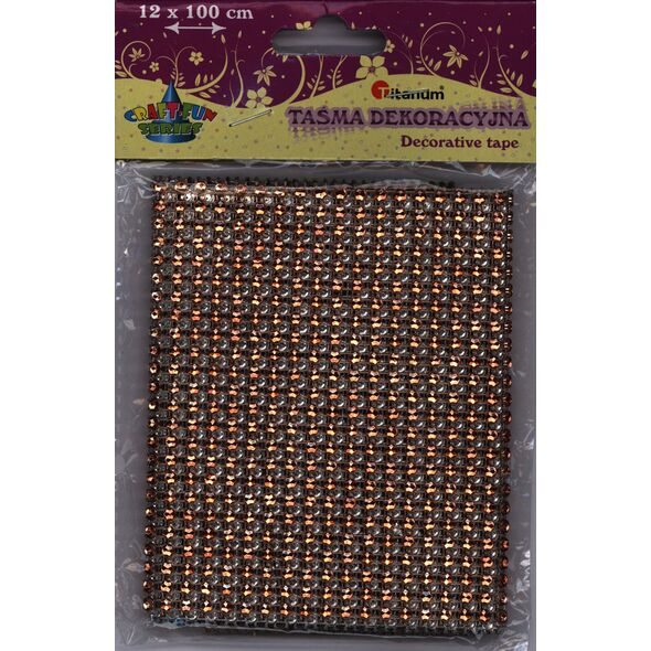 Titanum Taśma kryształki 12x100cm złota