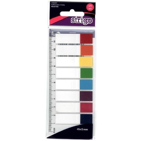 Strigo Zakładki indeksujące z linijką 45x12mm STRIGO