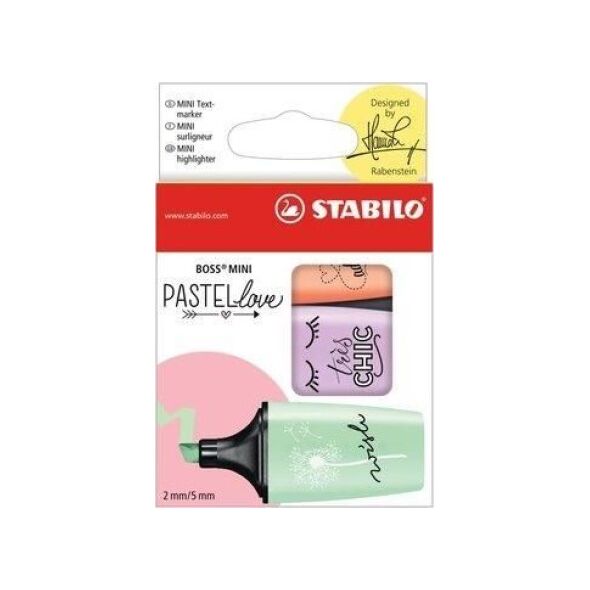 Stabilo Zakreślacz Boss Mini Pastellove 3 kolory (283420)