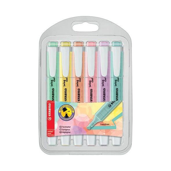 Stabilo Zakreślacz SwingCool etui 6 kolorów Pastel STABILO