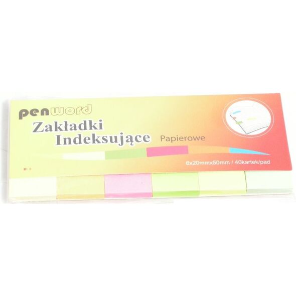 Polsirhurt Zakładki indeksujące ZI-05 papierowe 6x40 20mmx50mm