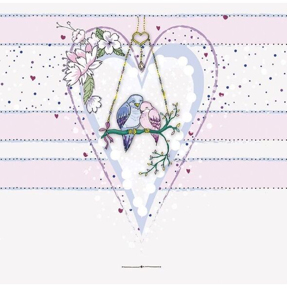 Clear Creation Karnet Swarovski kwadrat Ptaszki w sercu (CL0224)