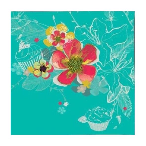 Clear Creation Karnet Swarovski kwadrat Kwiaty (CL2910_BL)