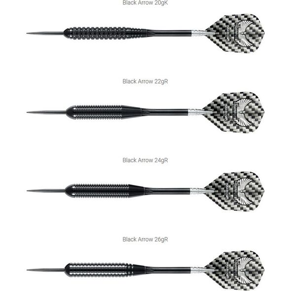 Harrows Rzutki Steeltip Black Arrows czarne 23g