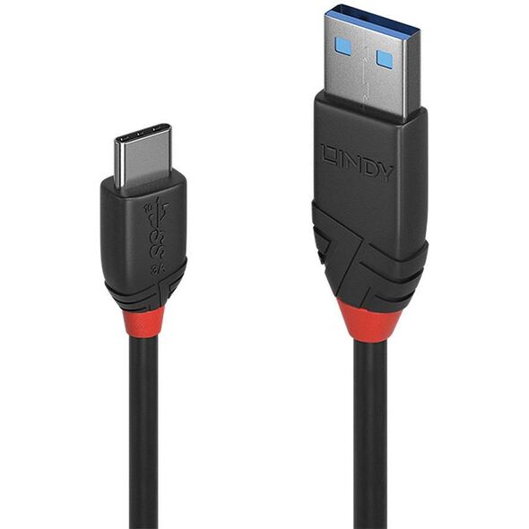 Kabel USB Lindy USB-A - USB-C 1 m Czarny (36916)