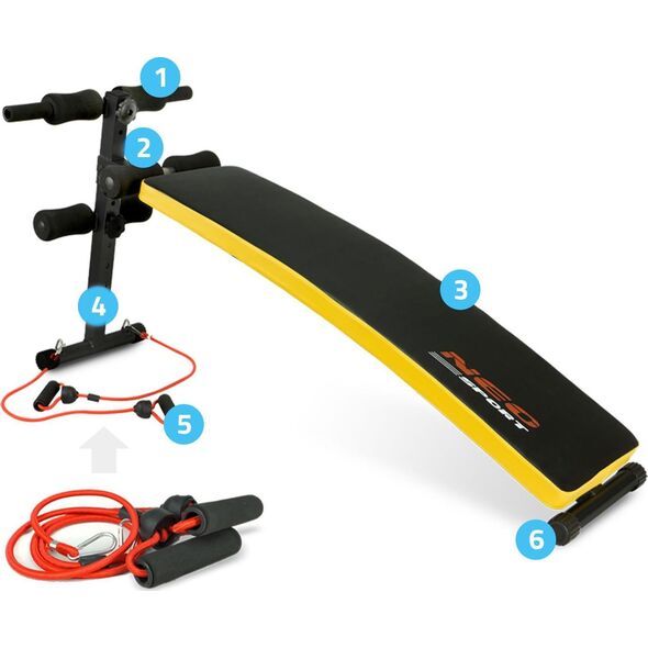 NEO SPORT Ławeczka skośna do ćwiczeń z ekspanderami NS-08G czarna
