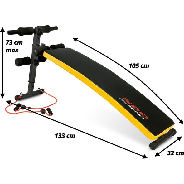 NEO SPORT Ławeczka skośna do ćwiczeń z ekspanderami NS-08G czarna