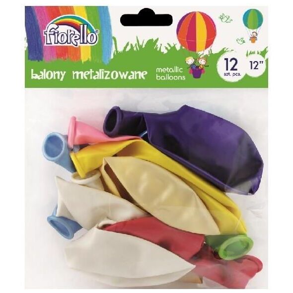 Fiorello Balony Metal 12'' mix 12 sztuk FIORELLO