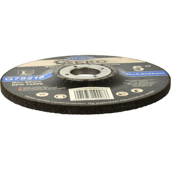 Geko Tarcza do szlifowania metalu GEKO PREMIUM 125x6 Inox (5/25/100)
