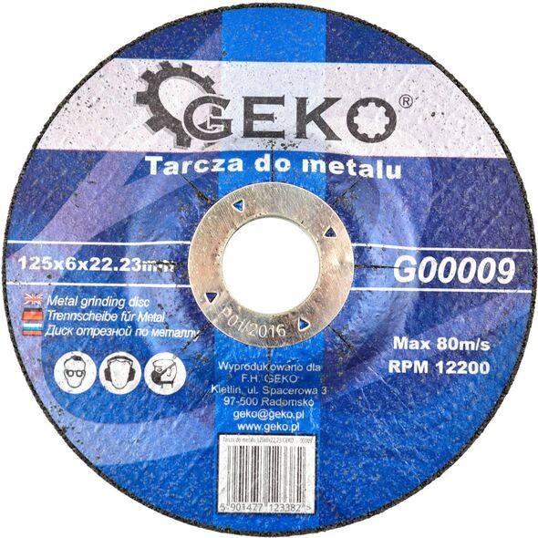 Geko Tarcza do metalu 125x6x22,23 GEKO (5/25/100)