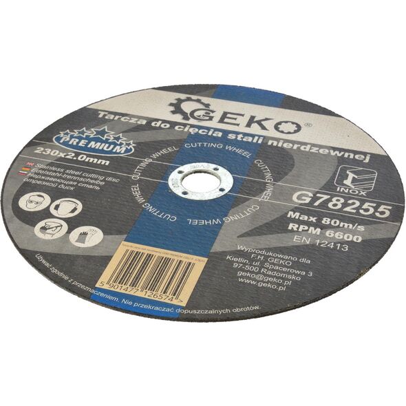 Geko tarcza do cięcia stali nierdzewnej PREMIUM 230x2.0 (G78255)
