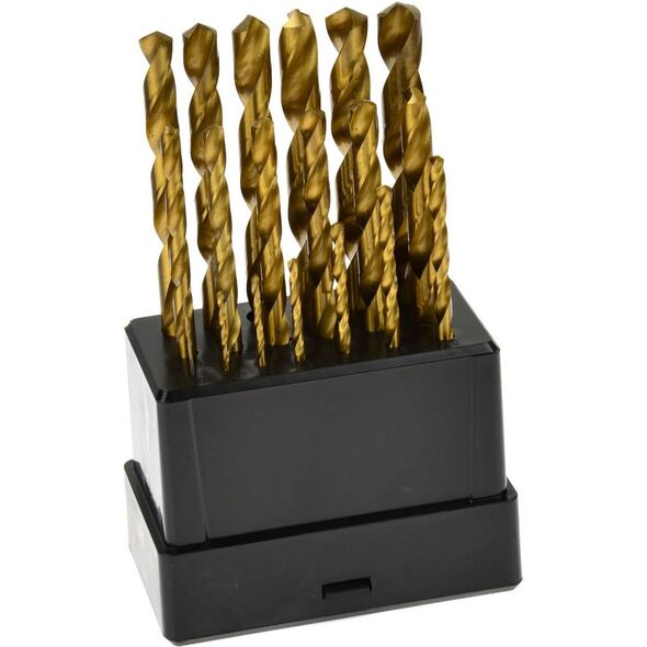 Wiertło Geko Kpl.wierteł pow.tyt 19szt.1-10mm.plas.box (50)