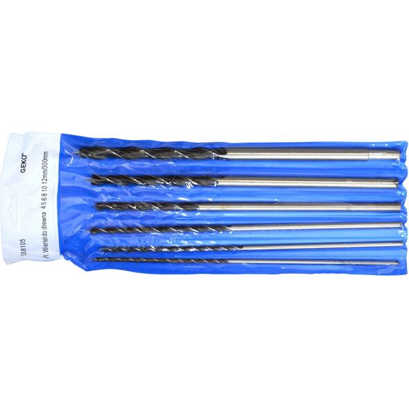 Wiertło Geko Kpl.6szt.wierteł do drewna 4-12mm/300mm(20)