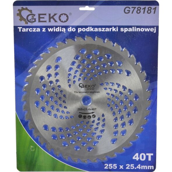 Geko Tarcza z widią do podkaszarki spalinowej 255x25,4mmx40T (50)
