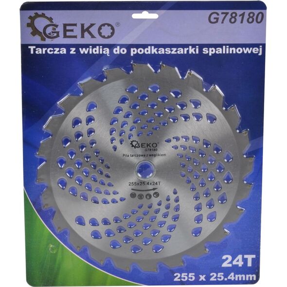 Geko Tarcza z widią do podkaszarki spalinowej 255x25,4mmx24T (50)